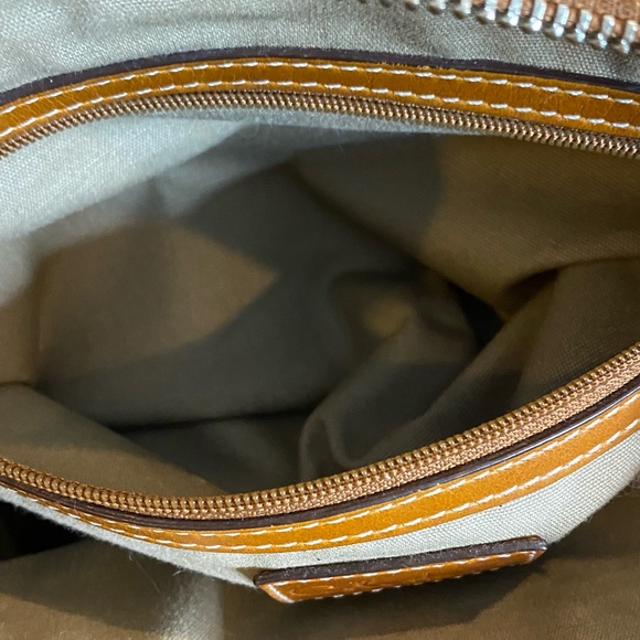 Cole Haan Brown Leather Calf Hair Handbag Purse Flaw shoulder bag - Picture 11 of 14